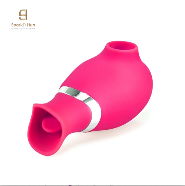 Ember 3-in-1 air-pulse massager in hot pink, side view