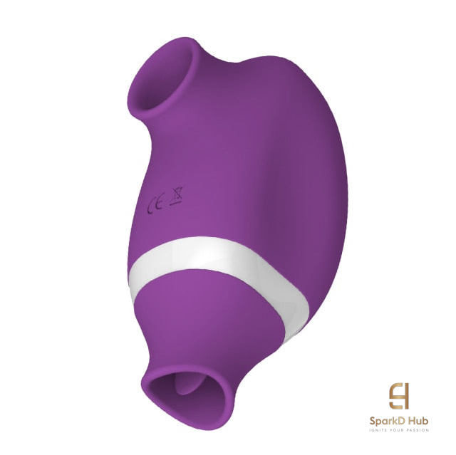 Ember 3-in-1 air-pulse massager in deep purple, front view