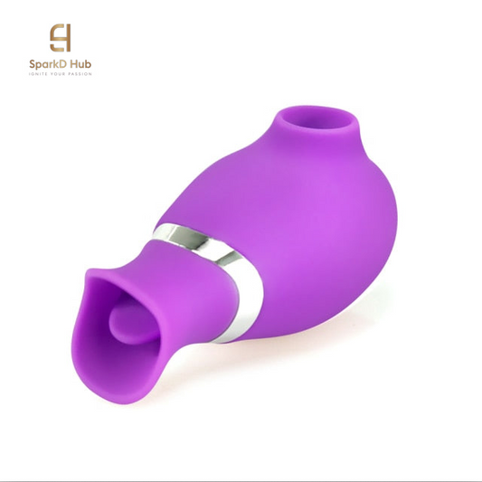 Ember 3-in-1 air-pulse massager in purple, side view